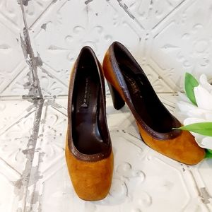 Vintage Steven By Steve Madden Camel Suede Leather Pump Shoes